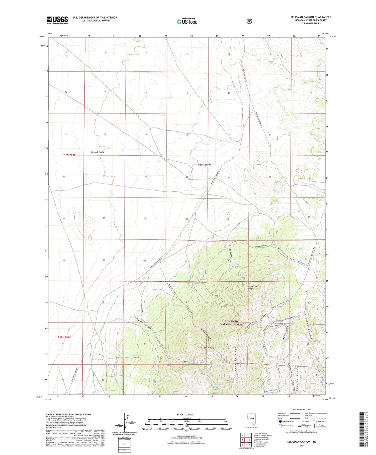 Seligman Canyon Nevada US Topo Map Image