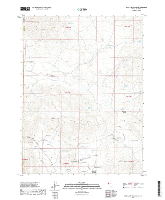 Seven Lakes Mountain Nevada US Topo Map Image