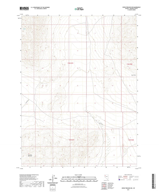 Seven Troughs NW Nevada US Topo Map Image