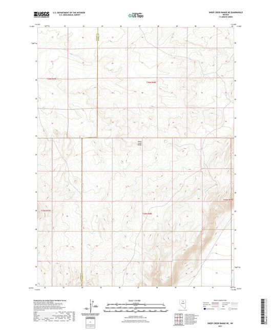 Sheep Creek Range NE Nevada US Topo Map Image