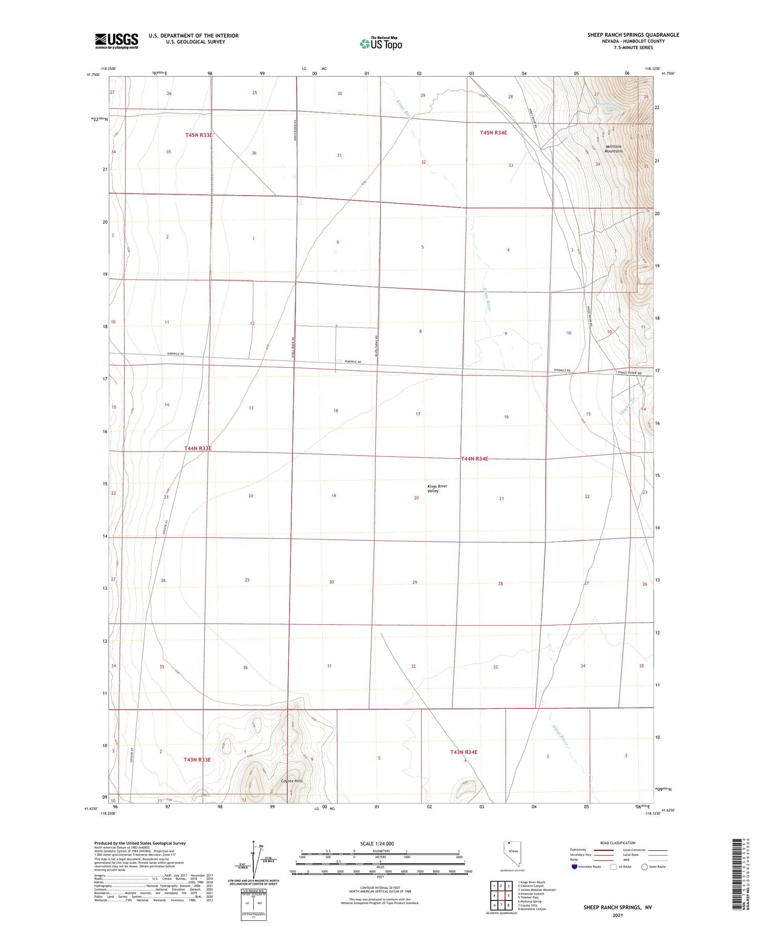 Sheep Ranch Springs Nevada US Topo Map Image
