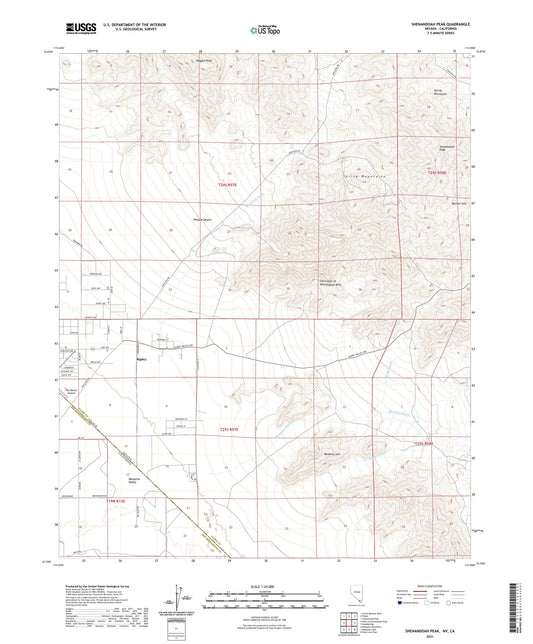 Shenandoah Peak Nevada US Topo Map Image