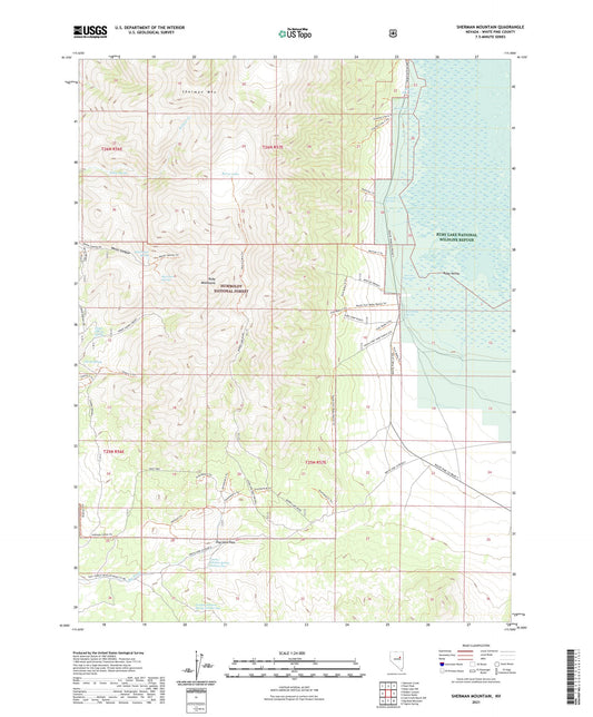 Sherman Mountain Nevada US Topo Map Image