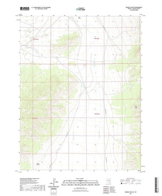 Shingle Pass SE Nevada US Topo Map Image