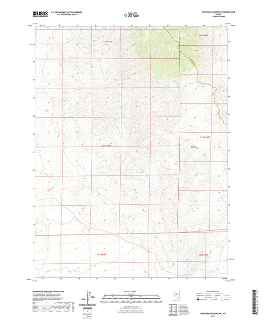 Shoshone Meadows NE Nevada US Topo Map Image