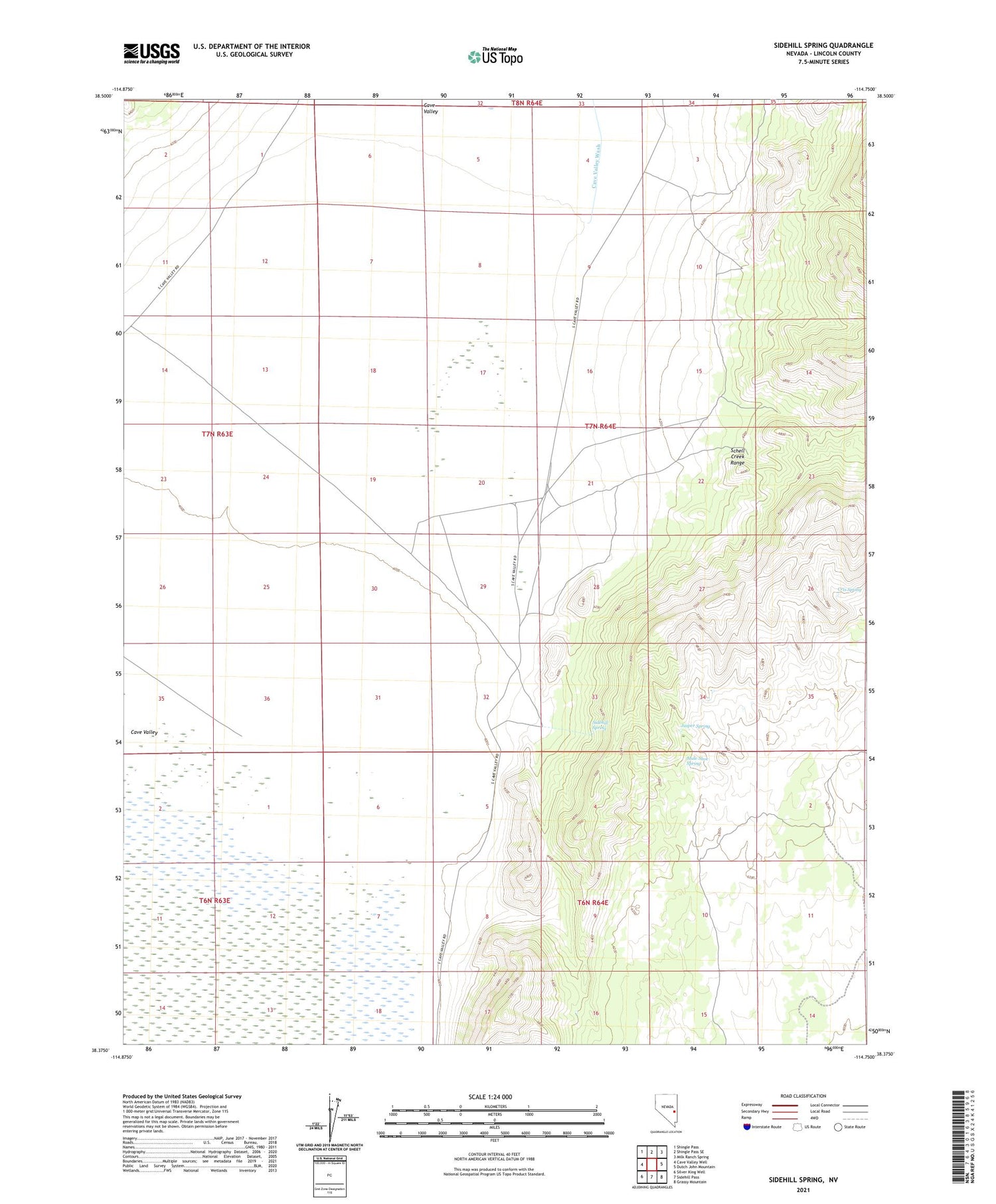 Sidehill Spring Nevada US Topo Map Image
