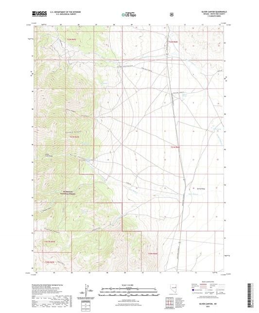 Silver Canyon Nevada US Topo Map Image