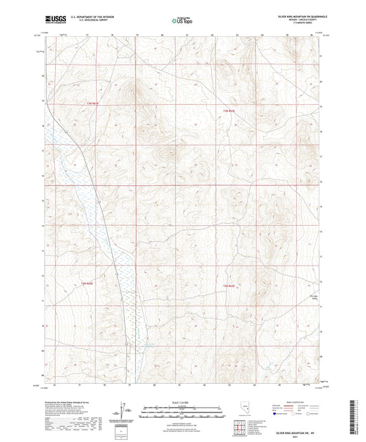 Silver King Mountain SW Nevada US Topo Map Image