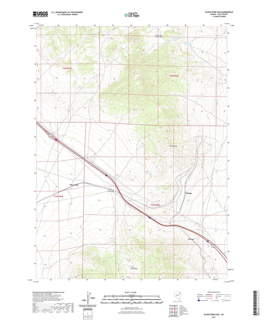 Silver Zone Pass Nevada US Topo Map Image