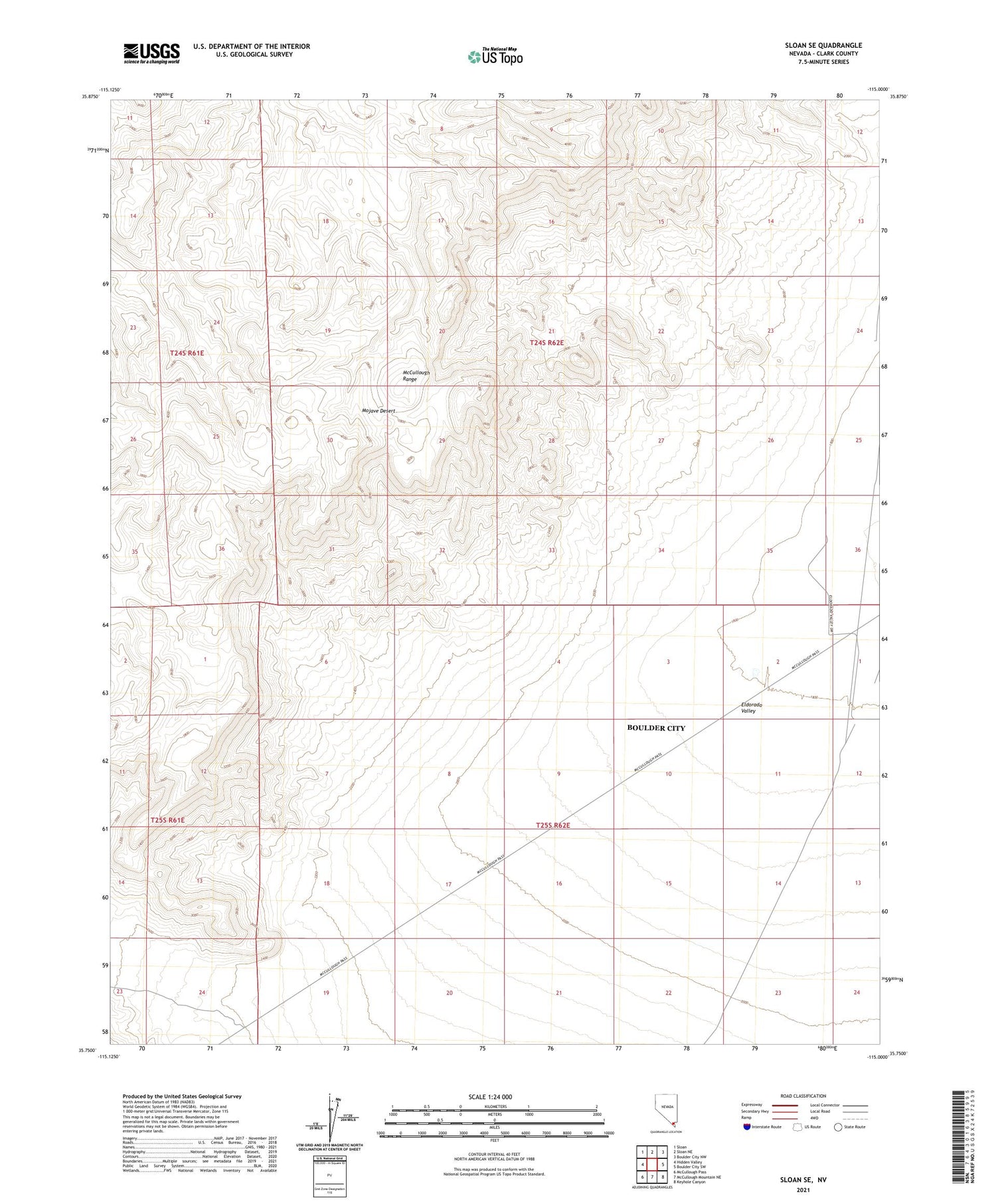Sloan SE Nevada US Topo Map Image