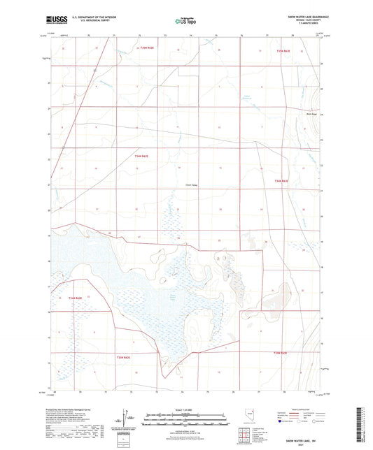 Snow Water Lake Nevada US Topo Map Image