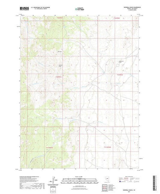 Snowball Ranch Nevada US Topo Map Image