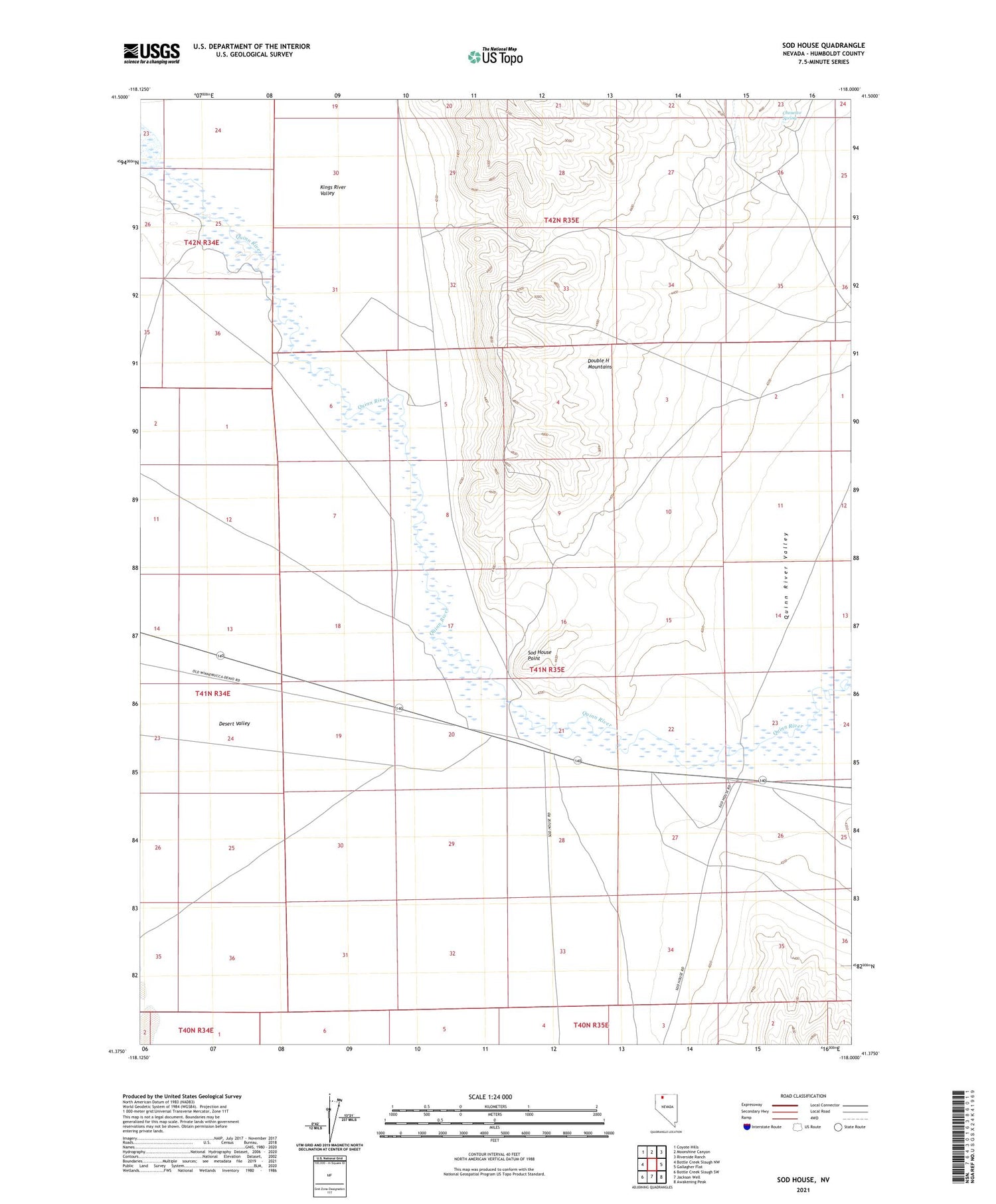 Sod House Nevada US Topo Map Image