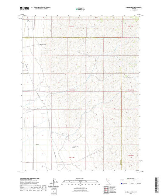 Sonoma Canyon Nevada US Topo Map Image