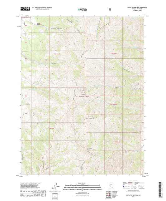 South Toiyabe Peak Nevada US Topo Map Image