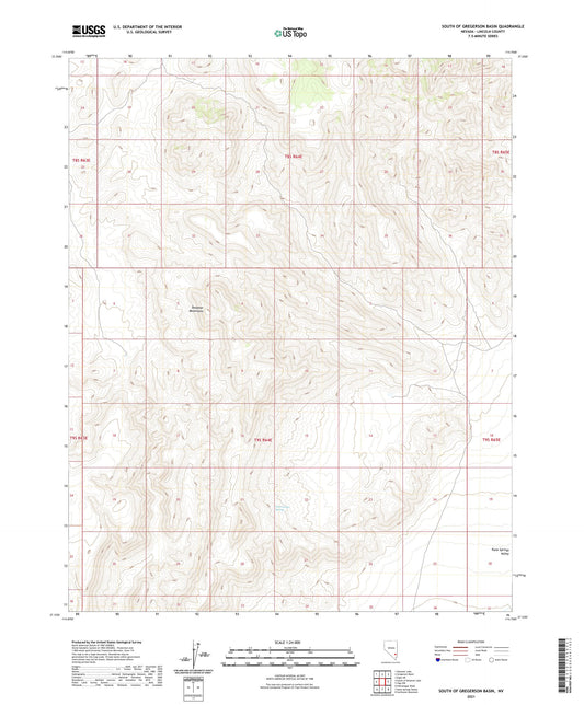 South of Gregerson Basin Nevada US Topo Map Image