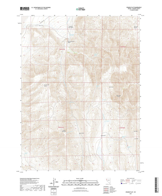 Spanish Flat Nevada US Topo Map Image