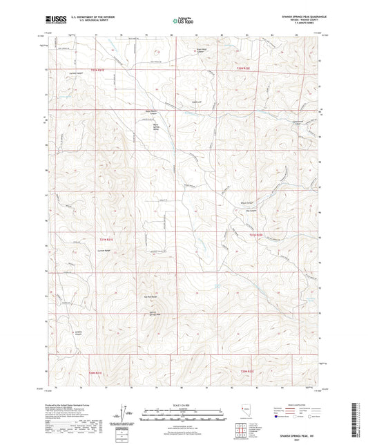 Spanish Springs Peak Nevada US Topo Map Image