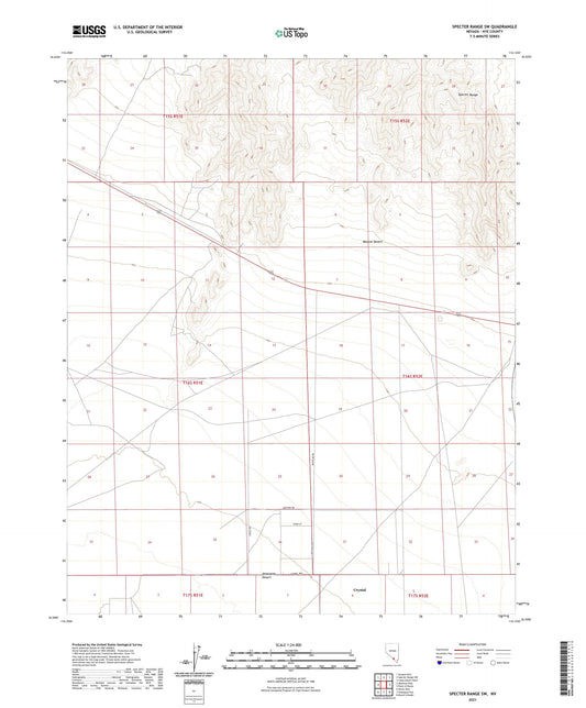 Specter Range SW Nevada US Topo Map Image
