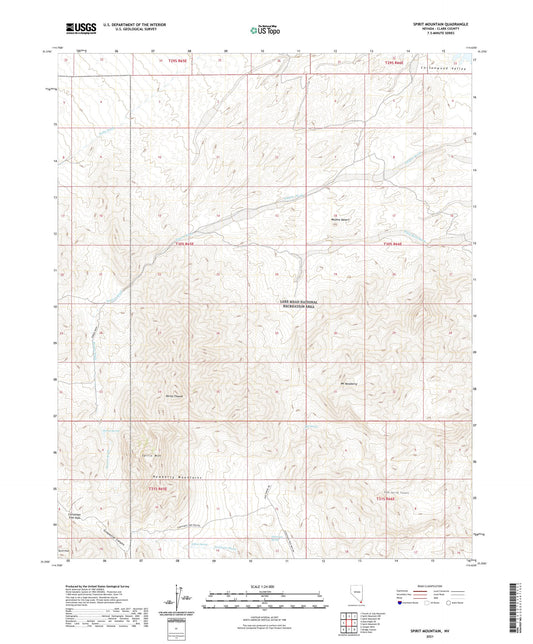 Spirit Mountain Nevada US Topo Map Image