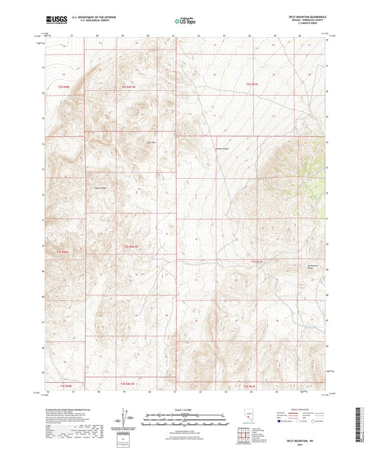 Split Mountain Nevada US Topo Map Image