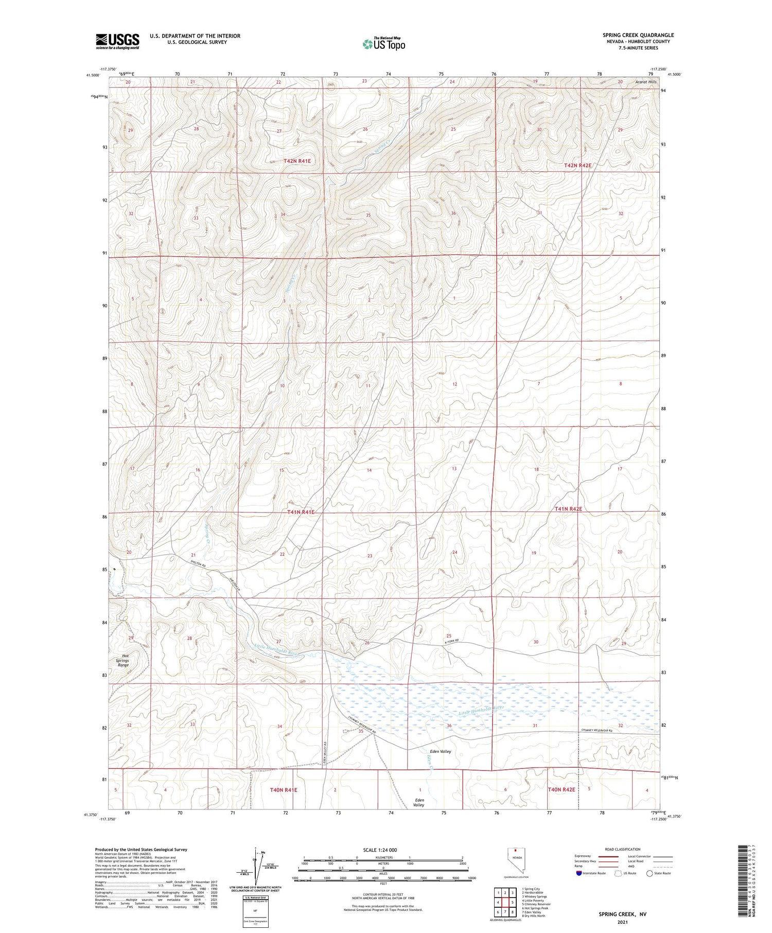 Spring Creek Nevada US Topo Map Image