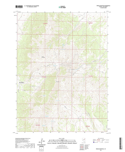 Spruce Mountain Nevada US Topo Map Image