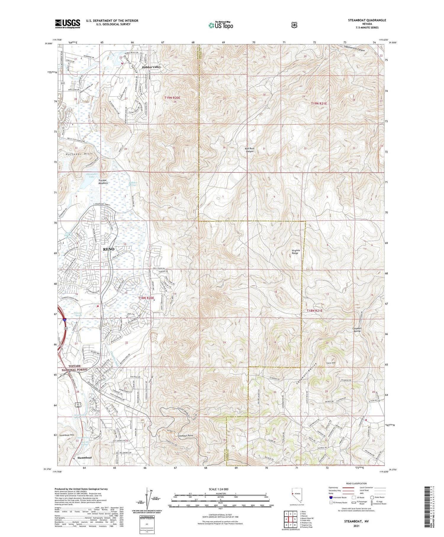 Steamboat Nevada US Topo Map Image