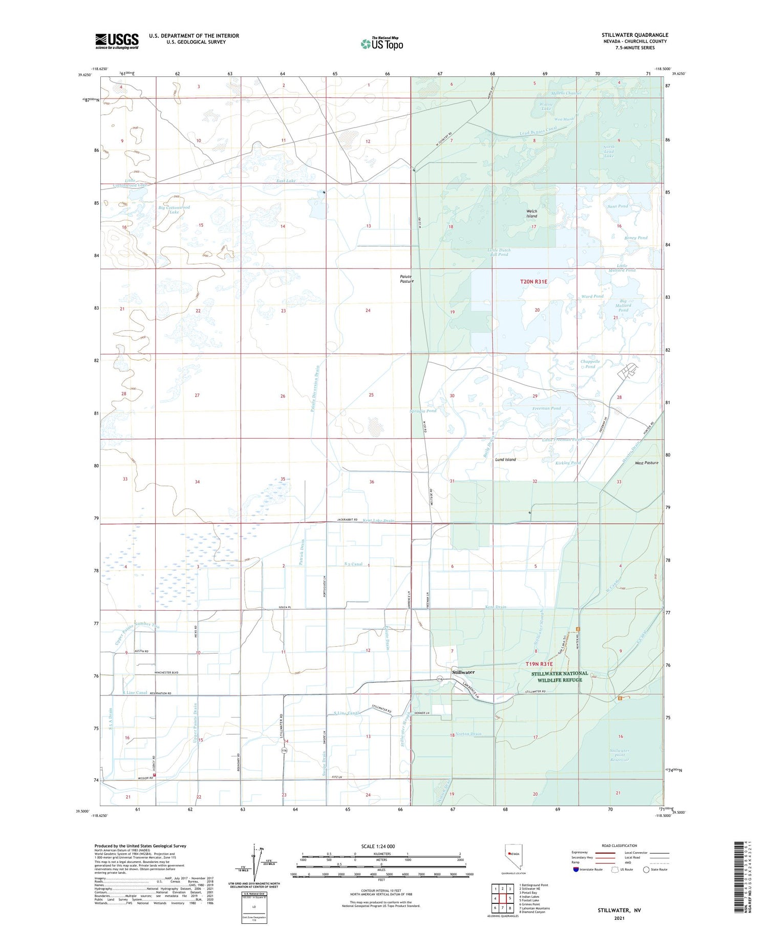 Stillwater Nevada US Topo Map Image