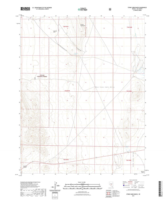 Stone Cabin Ranch Nevada US Topo Map Image