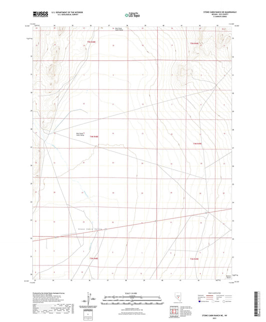 Stone Cabin Ranch NE Nevada US Topo Map Image