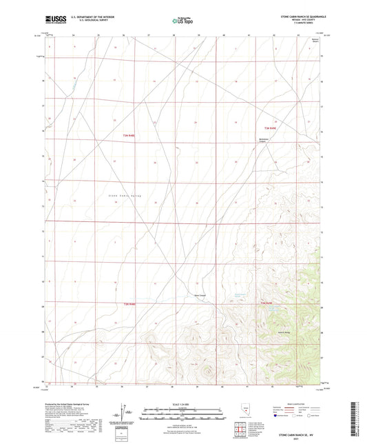Stone Cabin Ranch SE Nevada US Topo Map Image