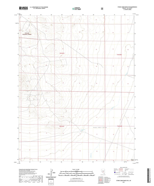 Stone Cabin Ranch SW Nevada US Topo Map Image