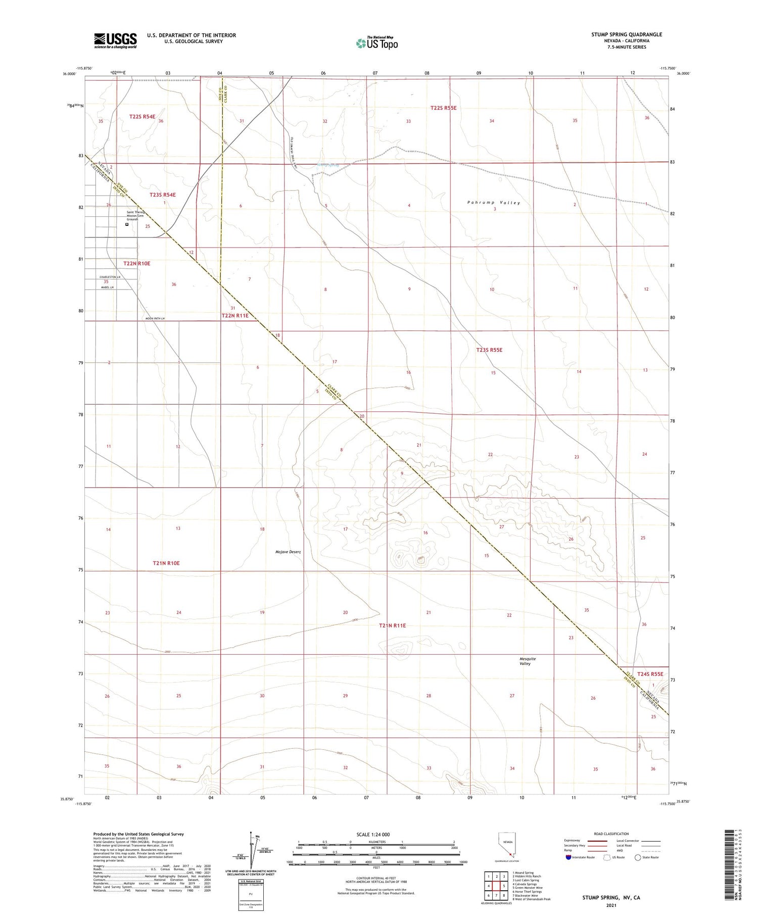 Stump Spring Nevada US Topo Map Image