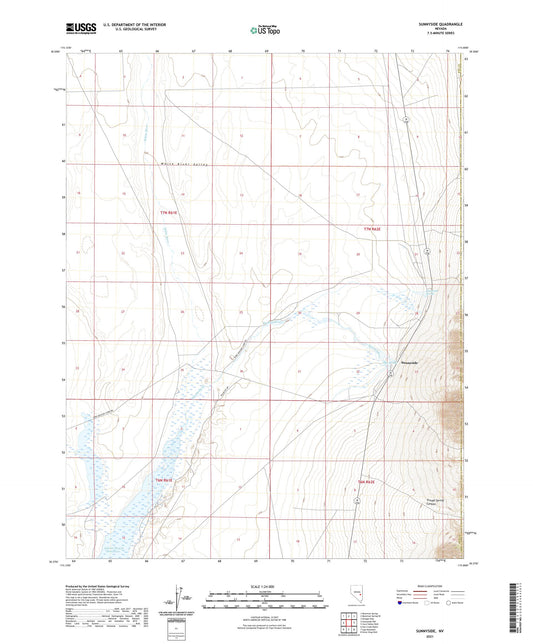Sunnyside Nevada US Topo Map Image