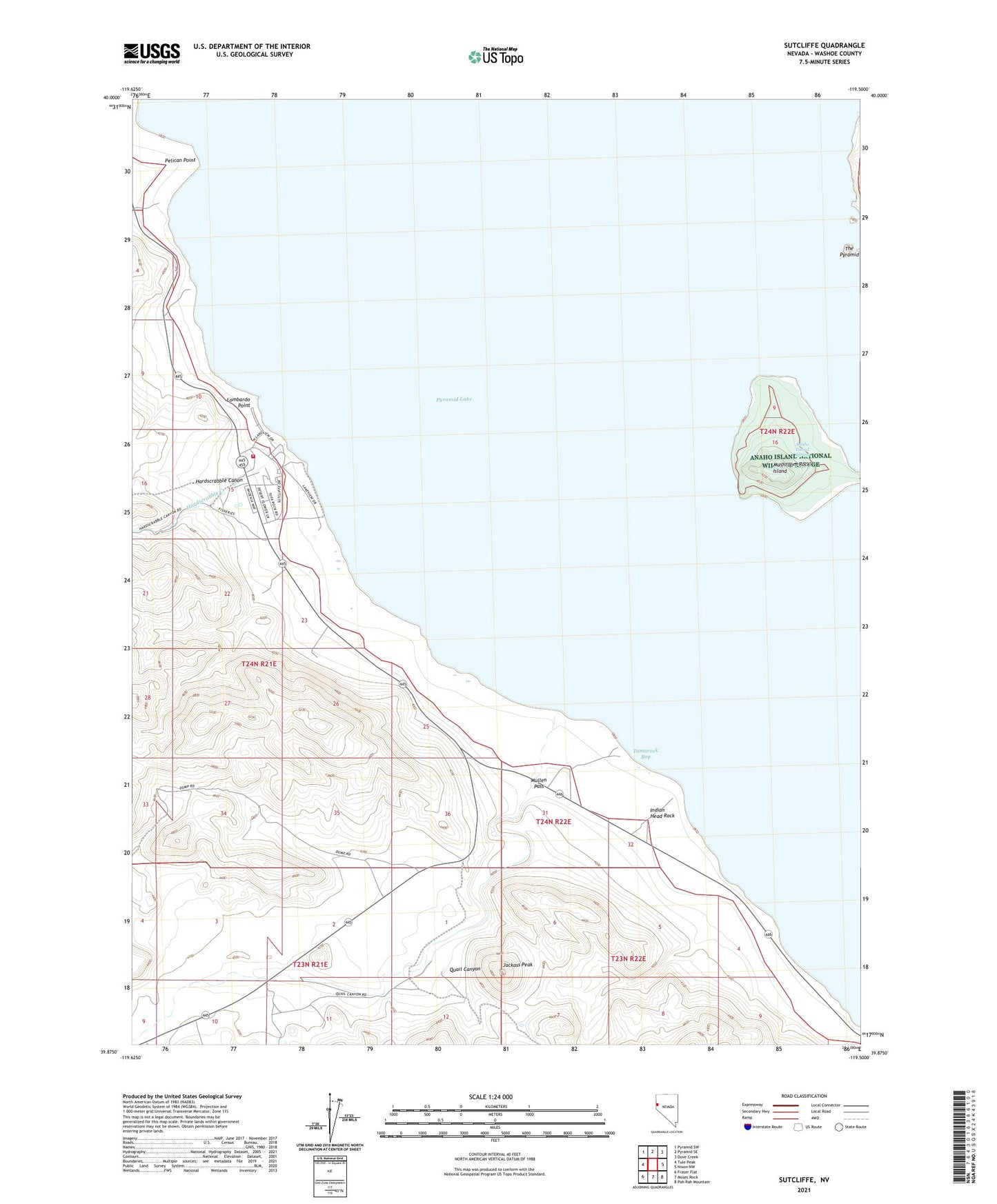Sutcliffe Nevada US Topo Map Image