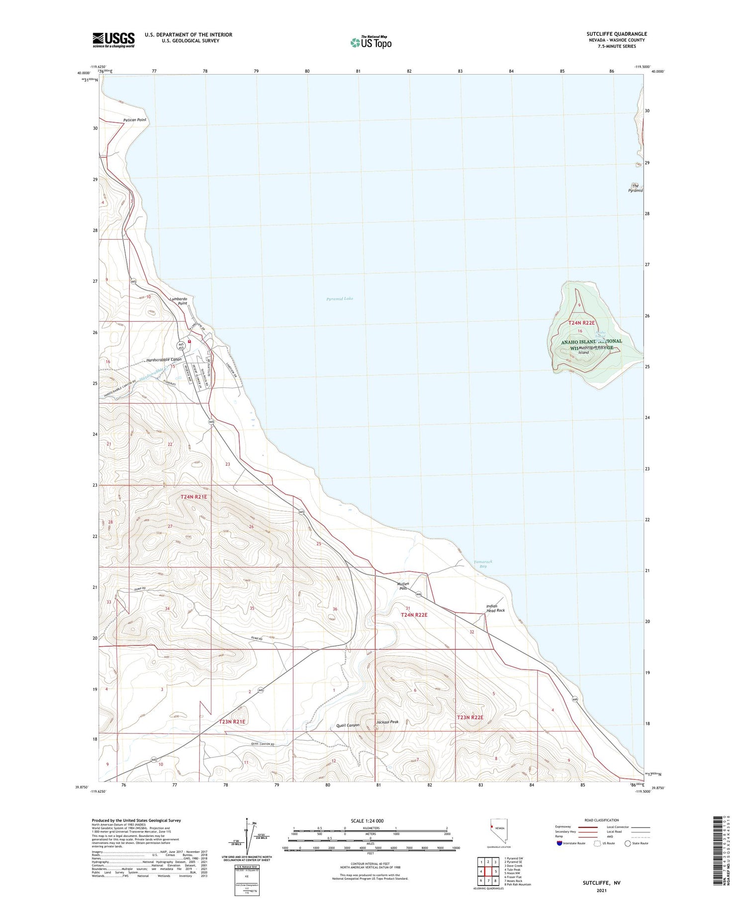 Sutcliffe Nevada US Topo Map Image