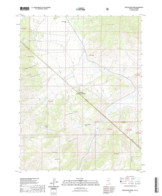 Sweetwater Creek Nevada US Topo Map Image