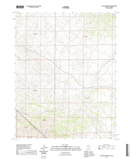 Sylvania Mountains Nevada US Topo Map Image