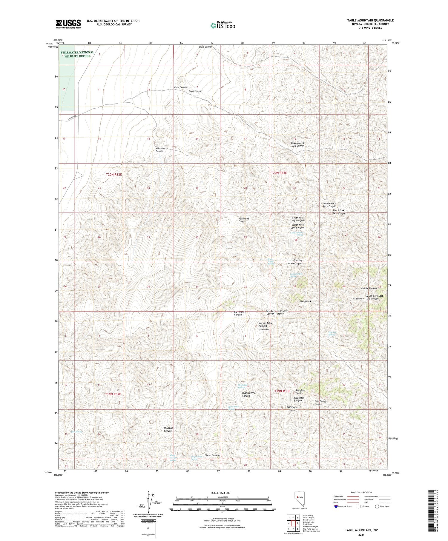 Table Mountain Nevada US Topo Map Image