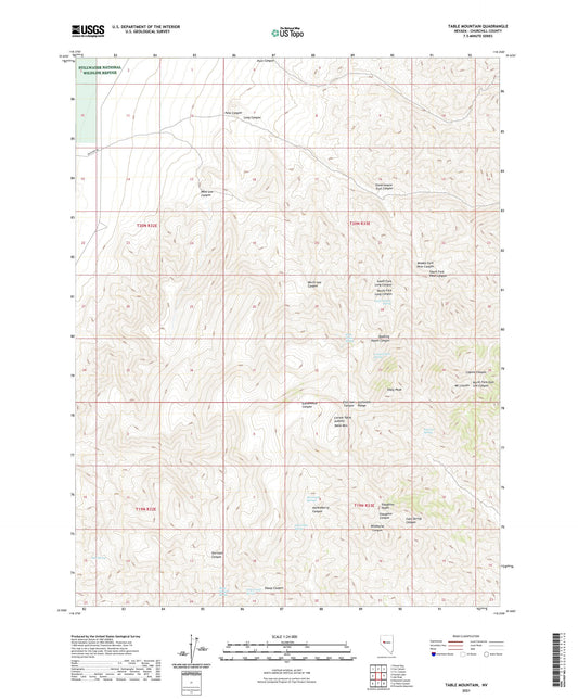 Table Mountain Nevada US Topo Map Image