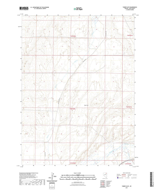 Tabor Flats Nevada US Topo Map Image