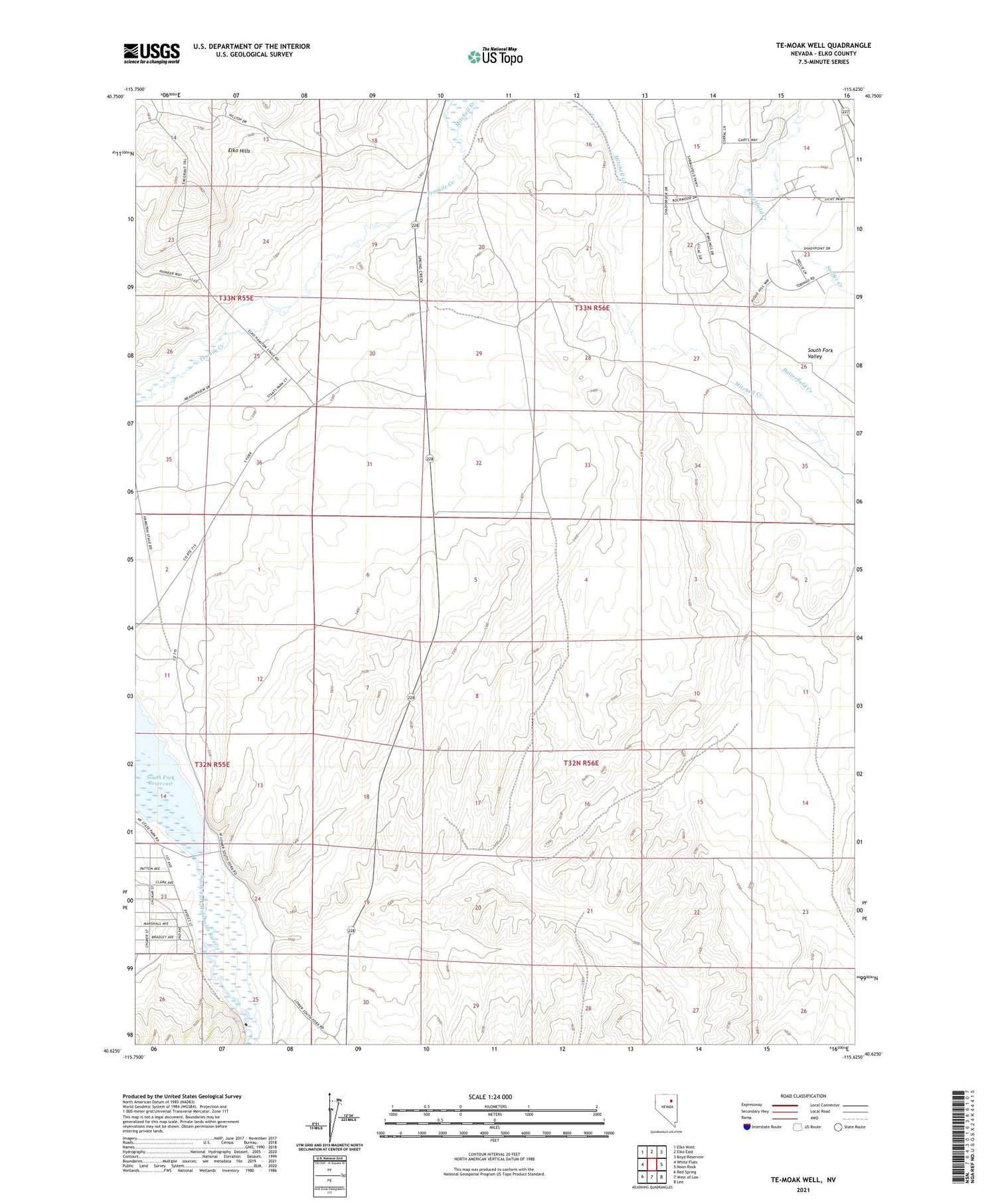 Te-Moak Well Nevada US Topo Map Image