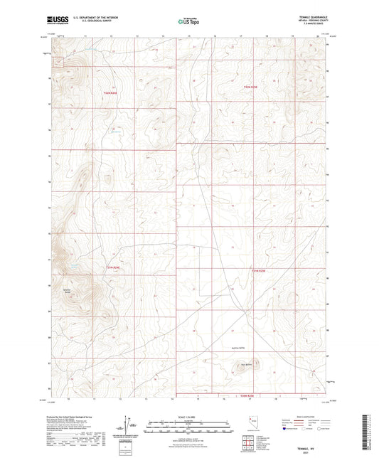 Tenmile Nevada US Topo Map Image