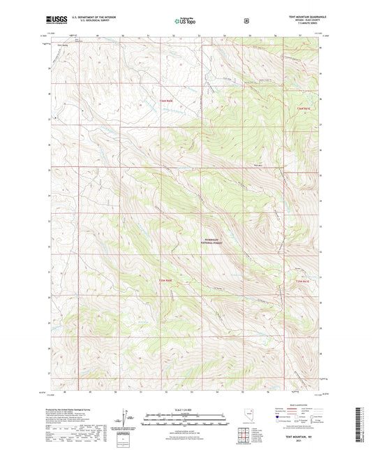 Tent Mountain Nevada US Topo Map Image