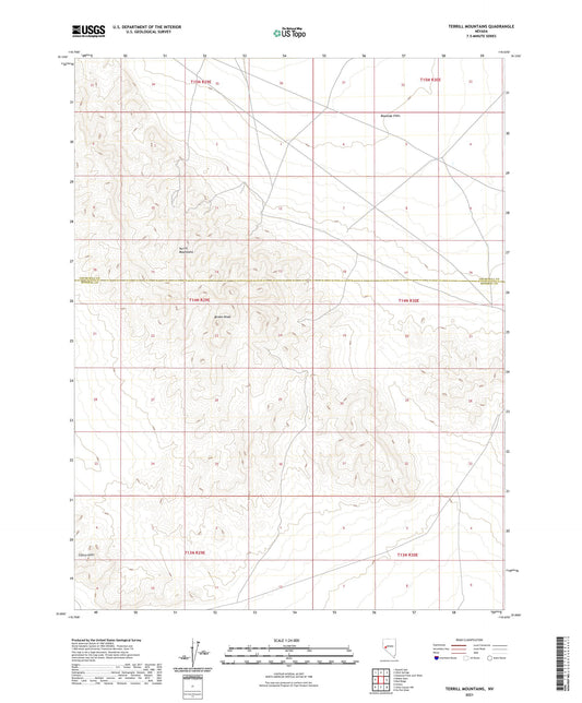 Terrill Mountains Nevada US Topo Map Image