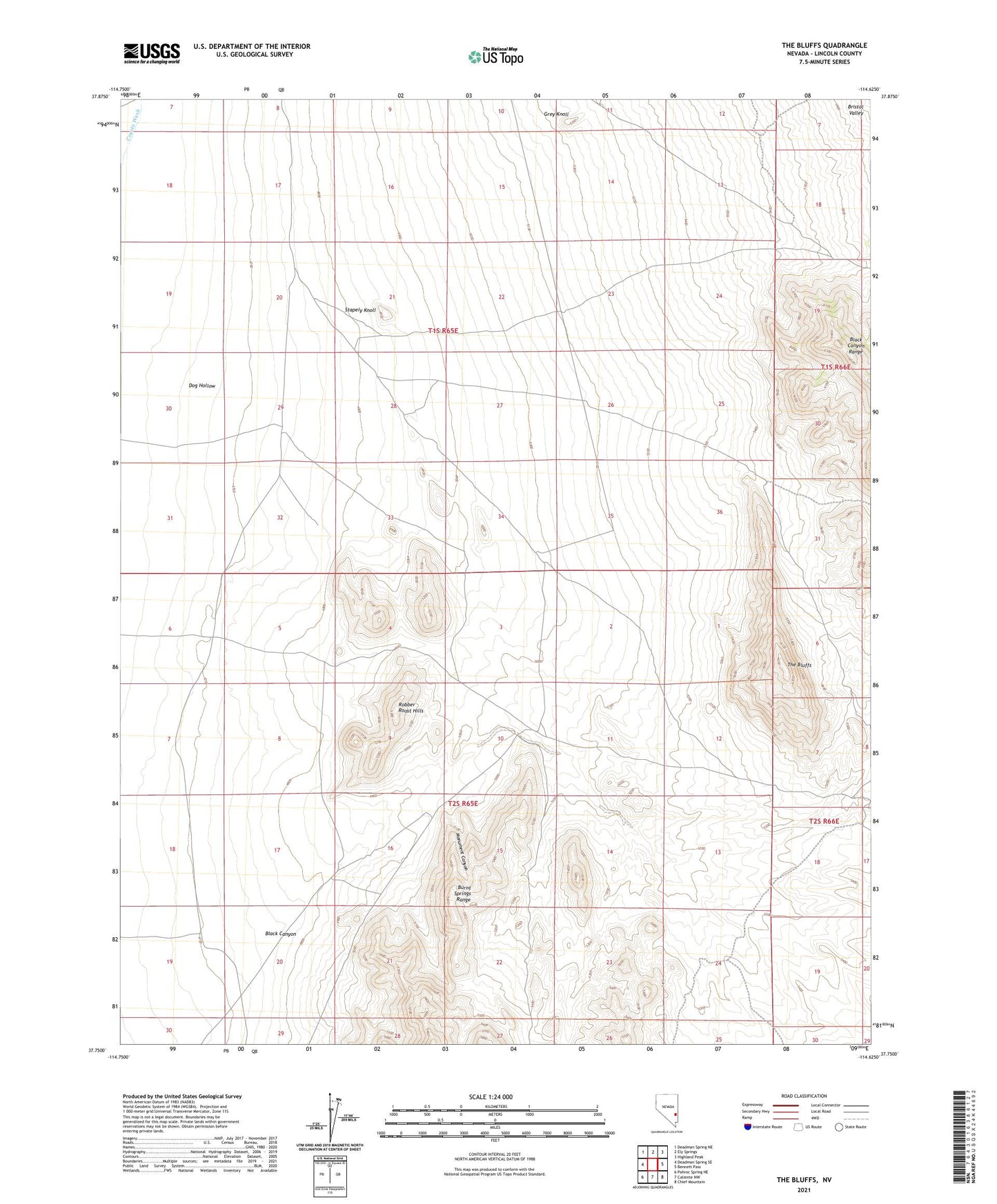 The Bluffs Nevada US Topo Map Image