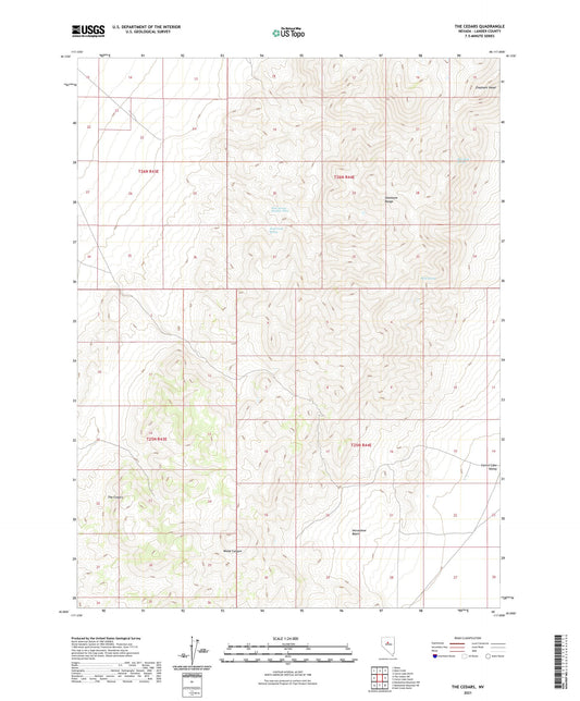 The Cedars Nevada US Topo Map Image
