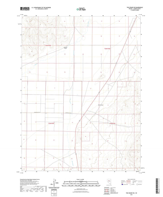 The Cedars SW Nevada US Topo Map Image