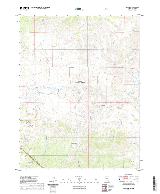 The Elbow Nevada US Topo Map Image